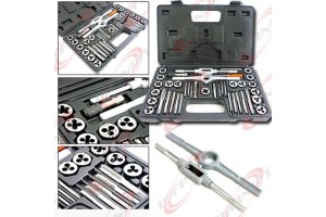 80pc Tap and Die Set 40pc Metric & 40pc SAE Thread Renewing Tools Re-thread